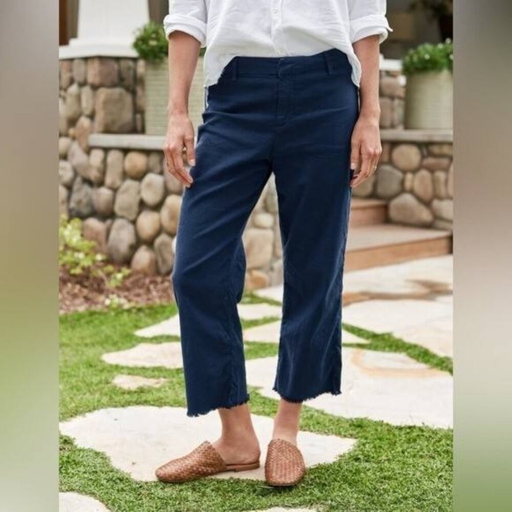 Frank & Eileen Pants Women's 4 Navy Kinsale Trouser High Rise Cropped